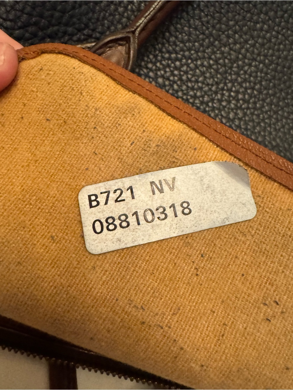 Vintage Dooney & Bourke AWL Navy Satchel Bag Made in USA Duck Fob Strap A6 - Picture 8 of 13